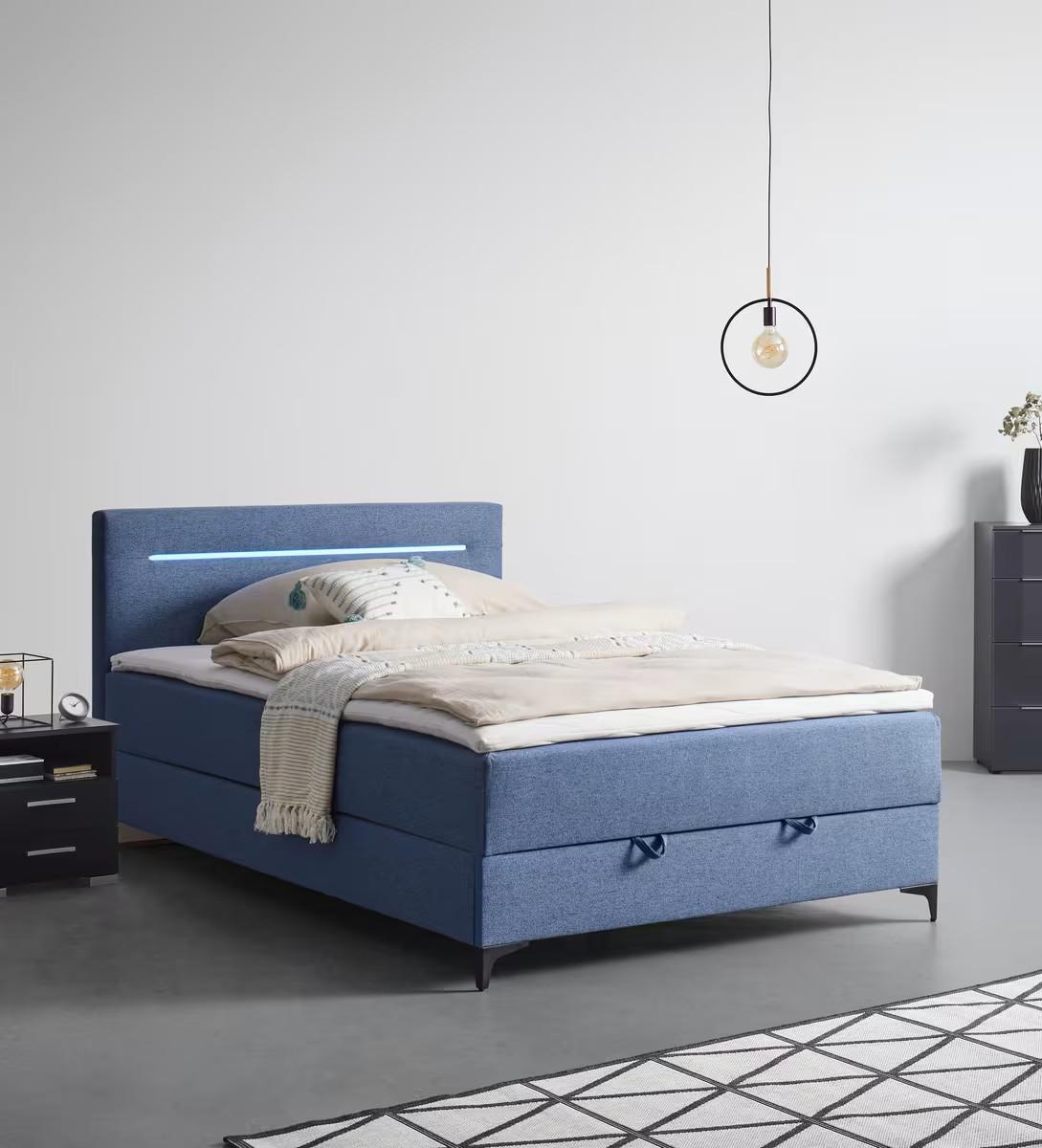 Boxspring Krevet Jerry-Exklusiv 120/200 cm , tamnoplava